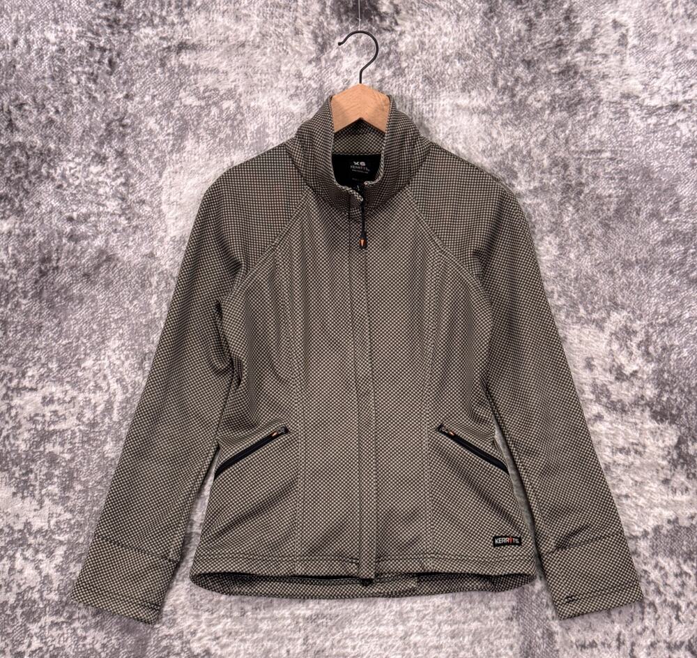 Kerrits Equestrian Jacket XS Womens Check Full Zip Fleece Lined Riding Softshell